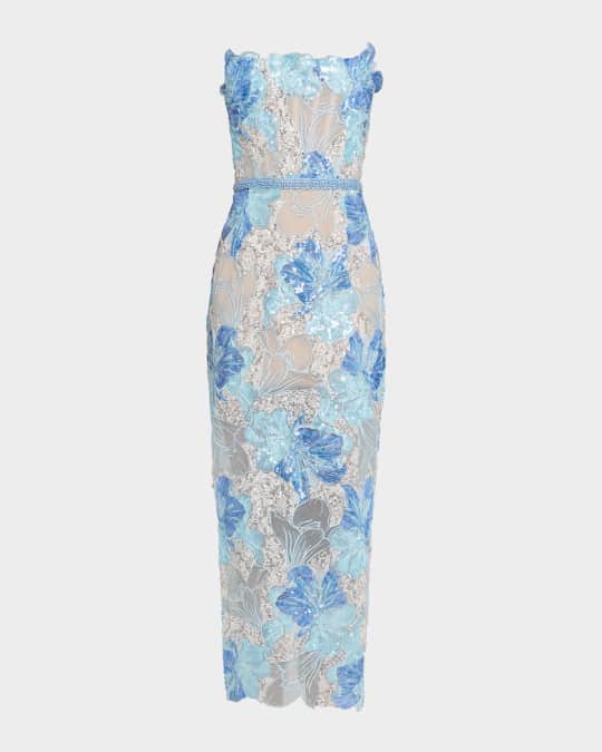 Bronx and Banco Jasmine Maraya Strapless Sequined Midi Dress