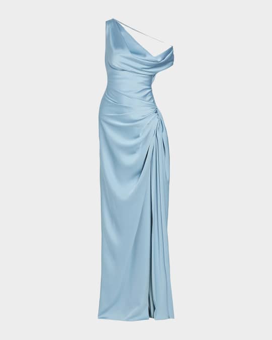 Et Ochs Camilla Draped Open-Back Satin Gown | Neiman Marcus