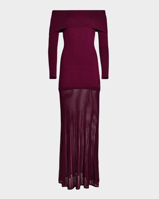 seroya burgundy dress Isotta Off-Shoulder Knit Midi dress DRESS OPTIONS:Only Dress category:Dresses Long Sage Green V Womens SER.O.YA Isotta Maxi