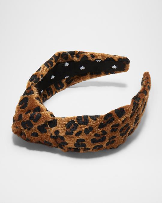 Lele Sadoughi Knotted Leopard-Print Faux Pony Hair Headband  display picture 2
