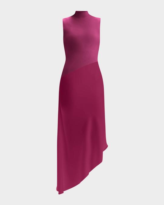 Hervé Léger The Esme Mock-Neck Asymmetric Dress | Neiman Marcus