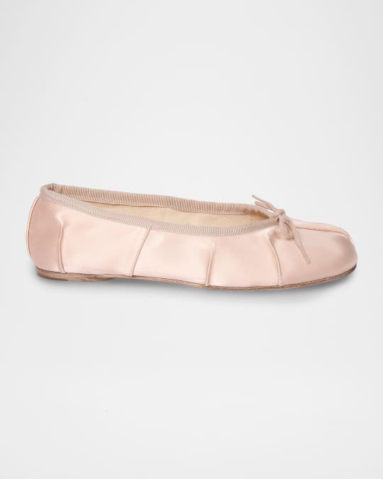 Maison Margiela Tabi Satin Split-Toe Ballerina Flats | Neiman Marcus