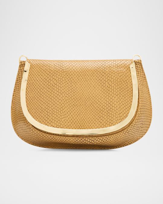 SIMKHAI Logan Python-Debossed Crossbody Bag | Neiman Marcus