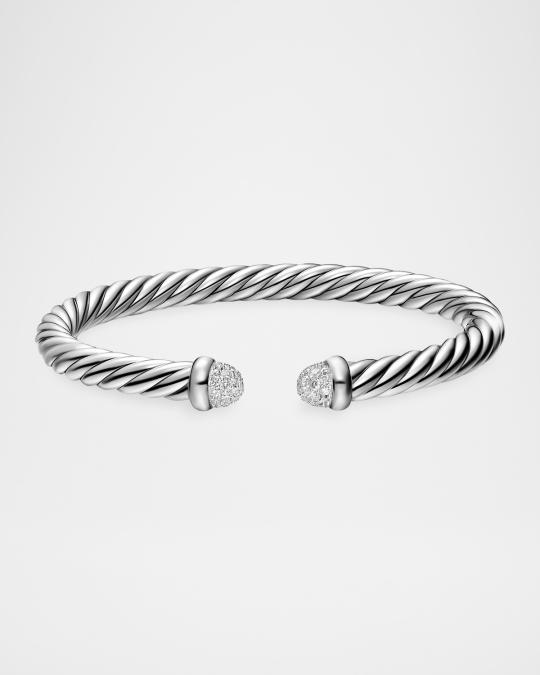 David Yurman Cable Flex Bracelet with Diamonds in Silver, 6mm