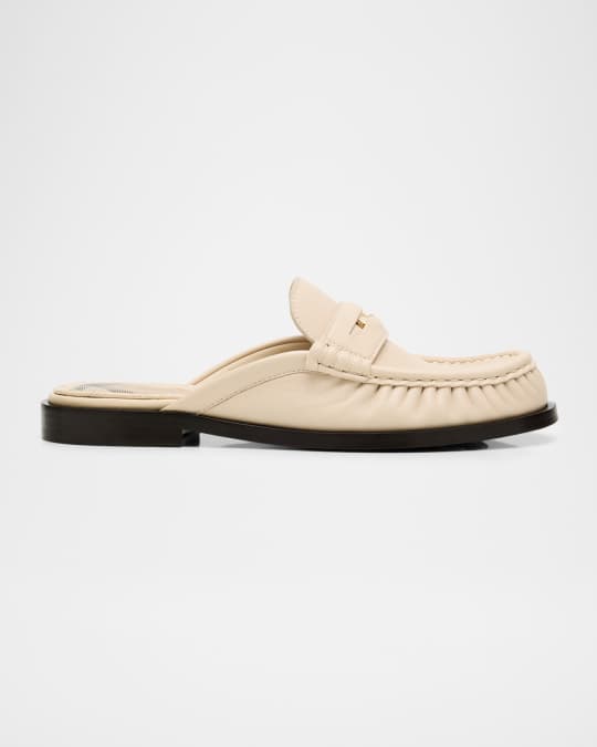 Burberry Cadet Leather Loafer Mules | Neiman Marcus