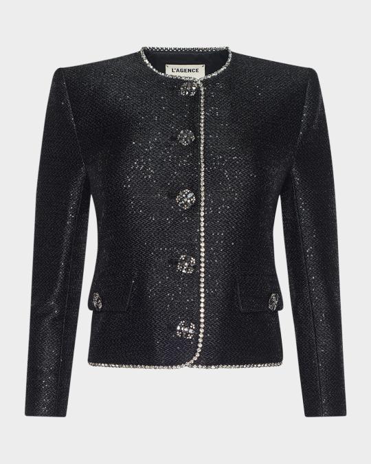 L'AGENCE Zell Sequined Tweed Jacket | Neiman Marcus