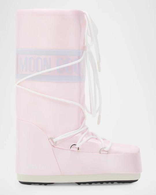 Moon Boot Icon Pearly Satin Knee-High Snow Boots | Neiman Marcus