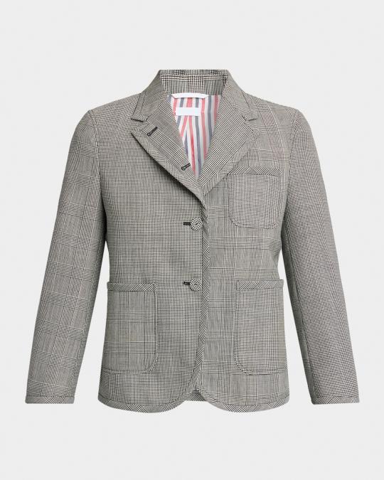 Thom Browne Fit 2 Multi-Check Crop Single-Breasted Sport Coat