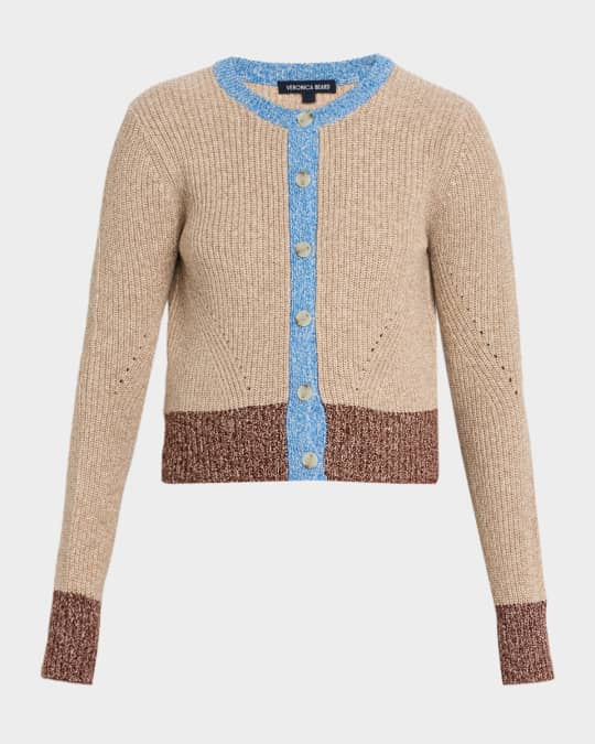 Veronica Beard Ibra Wool-Blend Colorblock Cardigan | Neiman Marcus
