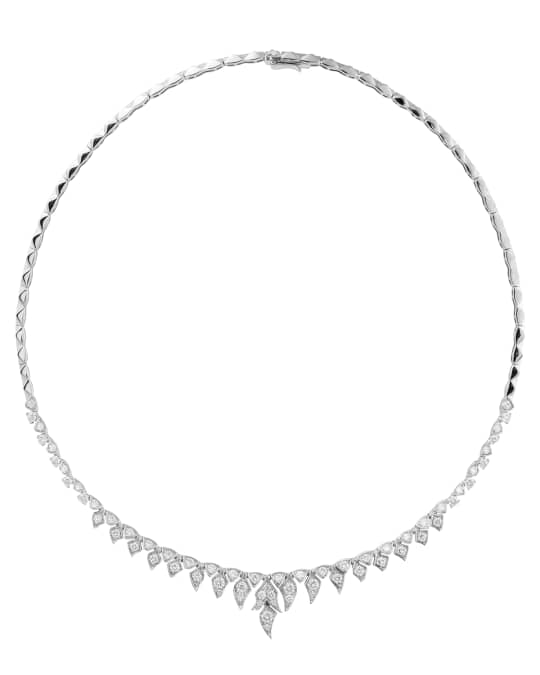 Magnipheasant 18k White Gold Diamond Short Necklace
