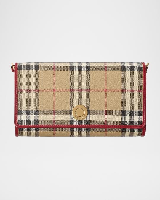 Burberry Hannah Check Wallet on Chain | Neiman Marcus