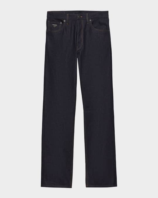 Prada Men's Regular Raw Denim Straight-Leg Jeans | Neiman Marcus
