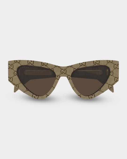 Gucci Guccissima 53mm Cat-Eye Sunglasses | Neiman Marcus