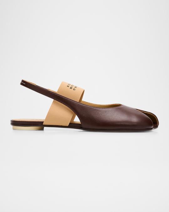 Maison Margiela Tabi Anatomic Numeric Leather Slingback Ballerina