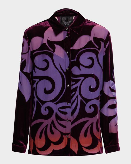 Johnny Was Daiyu Floral Burnout Midi Shift Dress | Neiman Marcus