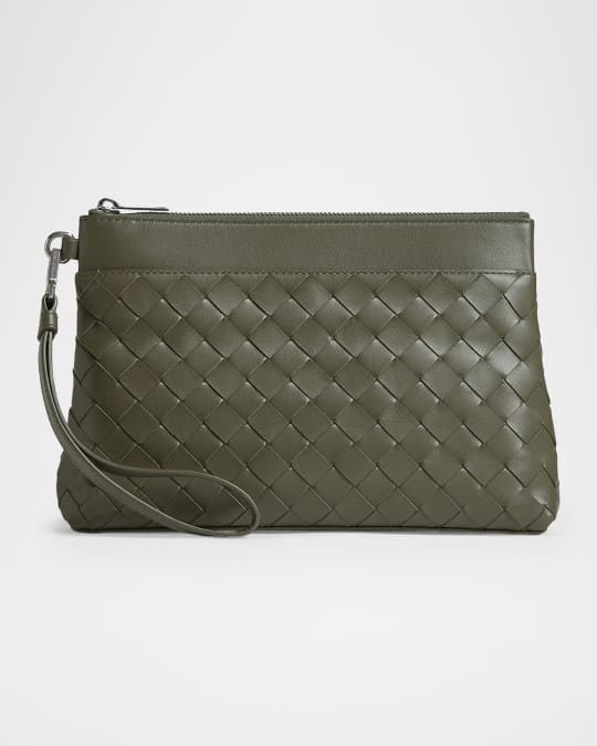 BOTTEGA VENETA レザー　ケース Bottega Veneta Men's Intrecciato Prism Leather Pouch with Wristlet