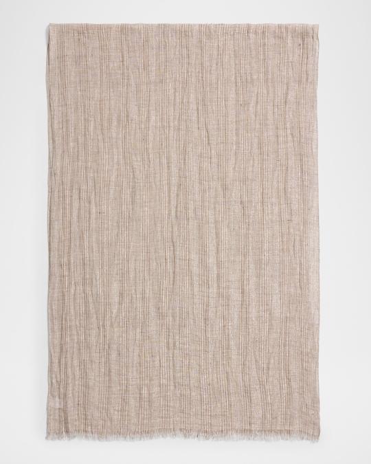 Brunello Cucinelli Sparkling Striped Linen-Blend Scarf | Neiman Marcus