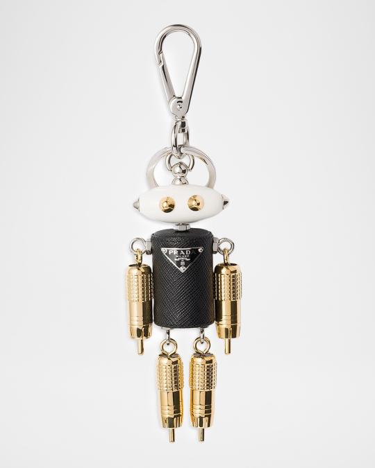 Prada Robot Saffiano Leather Keychain Bag Charm | Neiman Marcus
