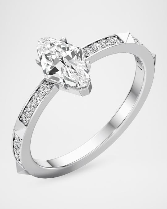 Unsaid Armor Long Trilliant Lab-Grown Diamond Pave Ring | Neiman Marcus