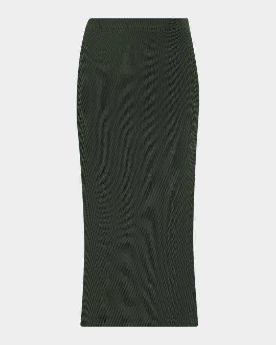 Issey Miyake Rhombus Double-Pleated Midi Skirt | Neiman Marcus