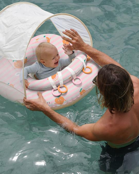 SUNNYLiFE Baby's Poppy the Peach Interactive Pool Float, Size 6M-12M ...