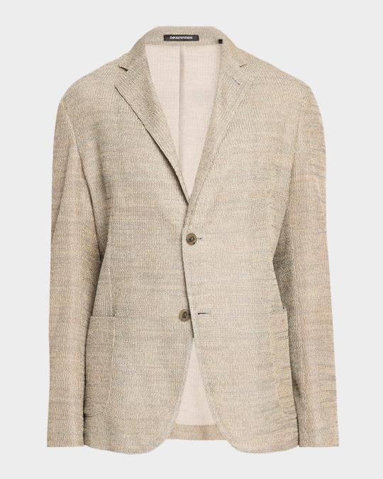 Emporio Armani Men's Cotton Textured Knit Blazer | Neiman Marcus