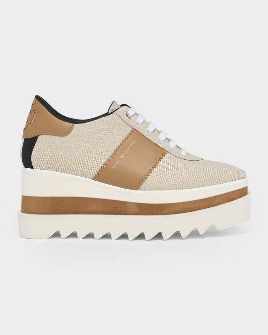 Stella McCartney 80mm Sneak-Elyse Canvas Platform Sneakers