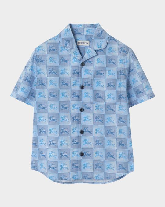 Burberry Boy's Xanadu EKD Checkerboard Shirt, Size 4-14 | Neiman