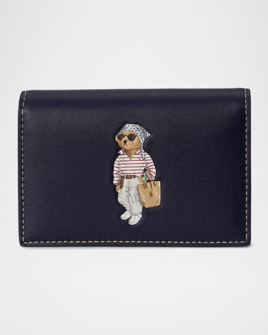 Polo Ralph Lauren Polo Bear Leather Bifold Card Case | Neiman Marcus