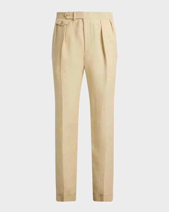 Ralph Lauren Purple Label Gregory Hand-Tailored Linen Trouser | Neiman ...