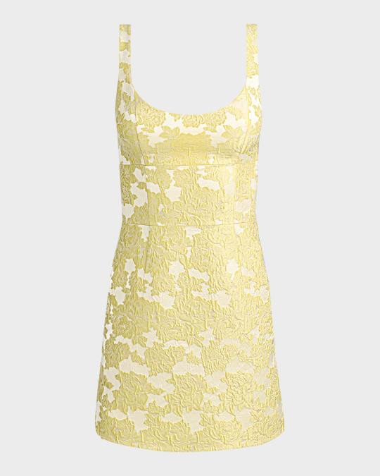 ALICE + OLIVIA Charlotte Floral Jacquard Mini Dress | Neiman Marcus