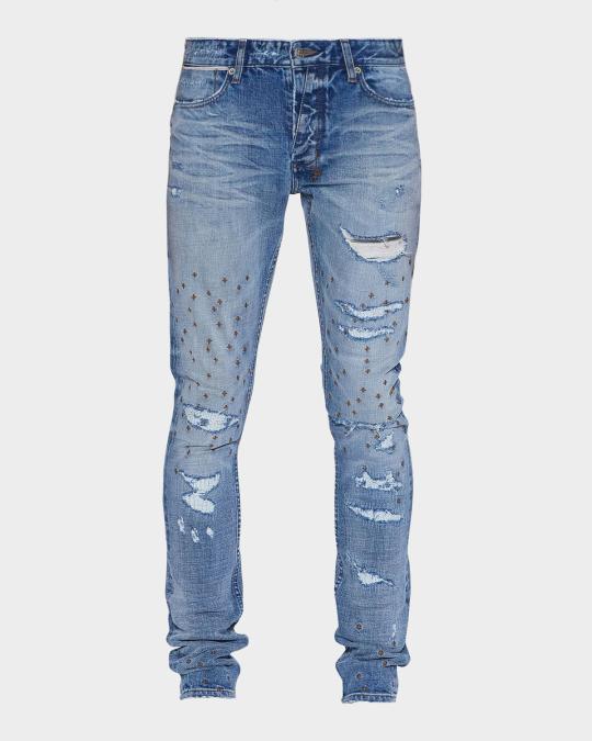 ksubi スビ　paint damage skinny denim w31 Ksubi Men's D-Van Winkle Distressed Skinny Jeans | Neiman Marcus