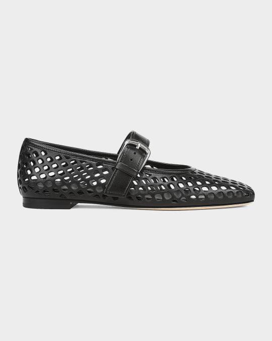 ビーナス Vince Daniela Perforated Leather Ballerina Flats | Neiman Marcus