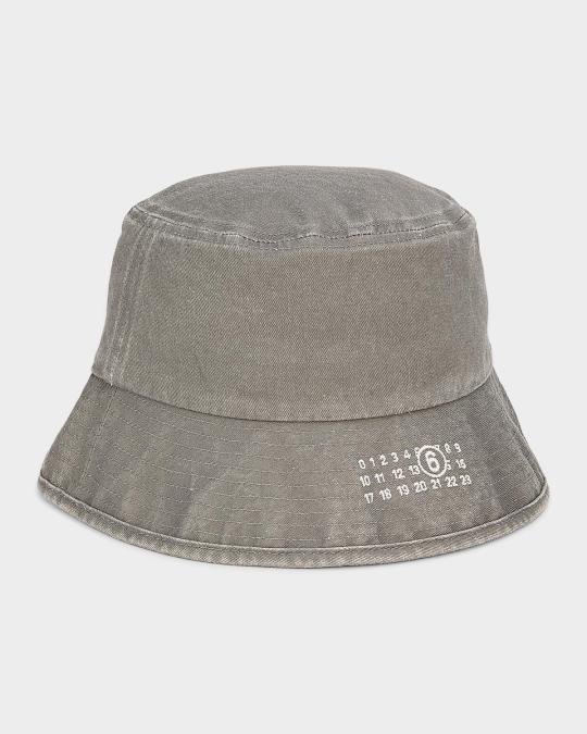 Maison Margiela Men's Logo Cotton Bucket Hat | Neiman Marcus