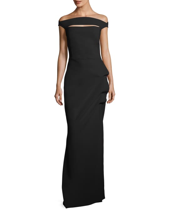 Chiara Boni La Petite Robe Off the Shoulder Jersey Gown Neiman