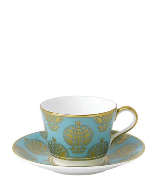 Royal Crown Derby Bristol Belle Turquoise Saucer Neiman Marcus