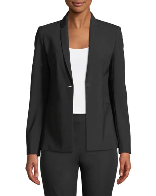Elie Tahari Darcy One Button Stretch Wool Jacket Neiman Marcus