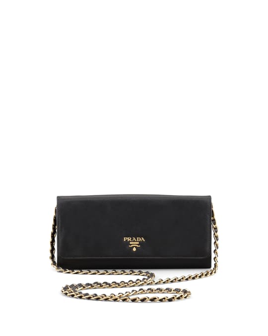 Prada Wallet on Chain Saffiano Leather - ShopStyle