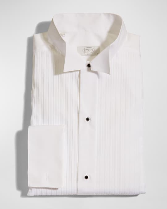 Eton Men's Classic Fit Pleated-Bib Stud Tuxedo Shirt | Neiman Marcus
