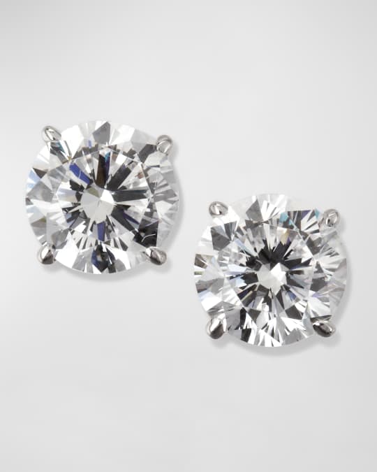 14K White Gold Brilliant-Cut Earrings