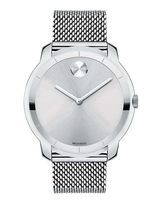 44mm Bold Watch with Mesh Bracelet, Silver