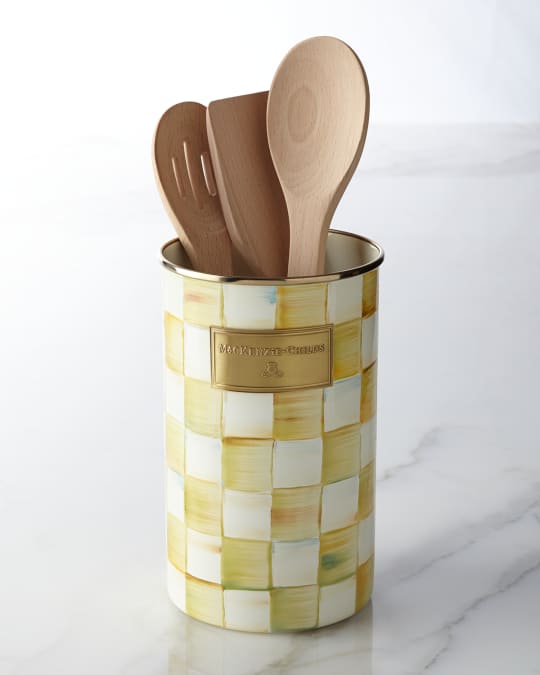 Parchment Check Utensil Holder