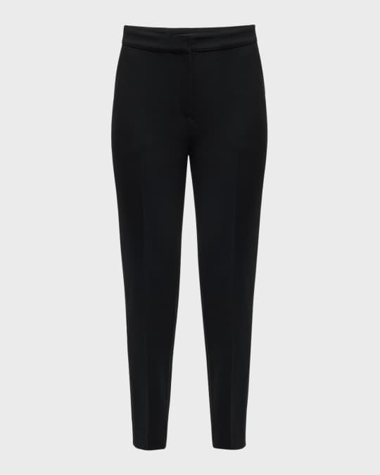 St. John Emma Marocain Cropped Pants, Caviar | Neiman Marcus display picture 1