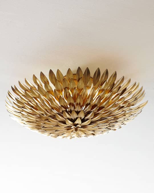 Golden Mum Flush-Mount Light Fixture