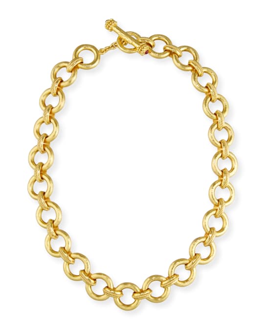 Elizabeth Locke 19K Gold Ravenna Link Necklace, 17