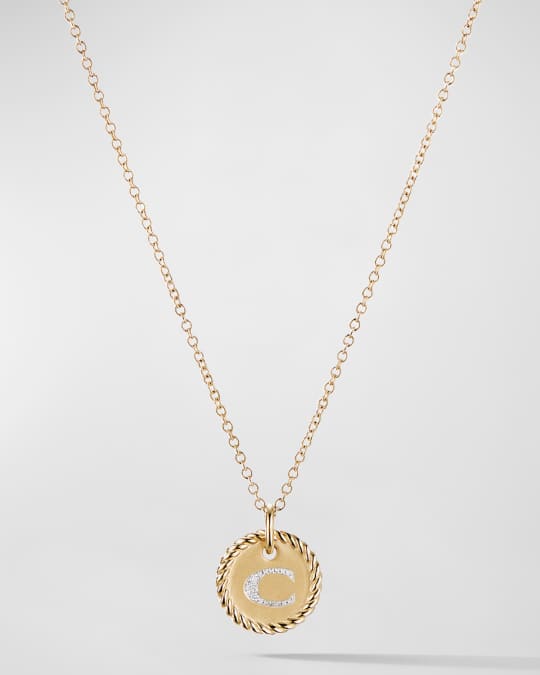 David Yurman Cable Collectibles Initial C Pendant Necklace with