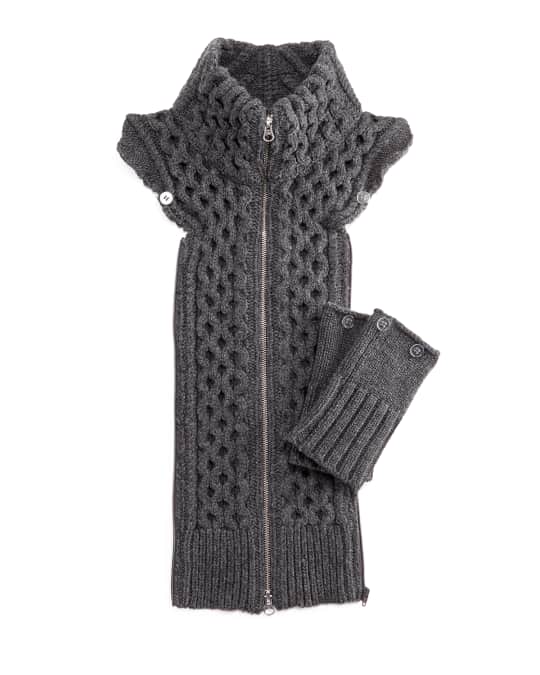 Veronica Beard Upstate Knit Dickey w Cuffs Charcoal Neiman Marcus
