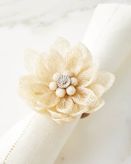 Juliska Dahlia Natural Napkin Ring Neiman Marcus