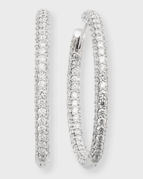 LANA JEWELRY 14k Pave DiamondShaped Hoop Earrings, 60mm Neiman Marcus
