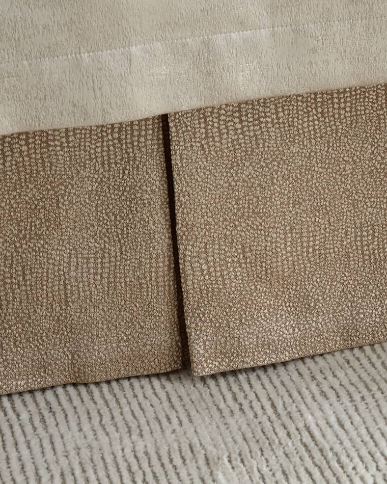 Image Fino Lino Linen & Lace Gecko Gold Queen Dust Skirt Set